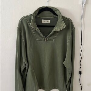 Les Tien Men's Green Quarter-Zip Sweatshirt Size Large Made in USA